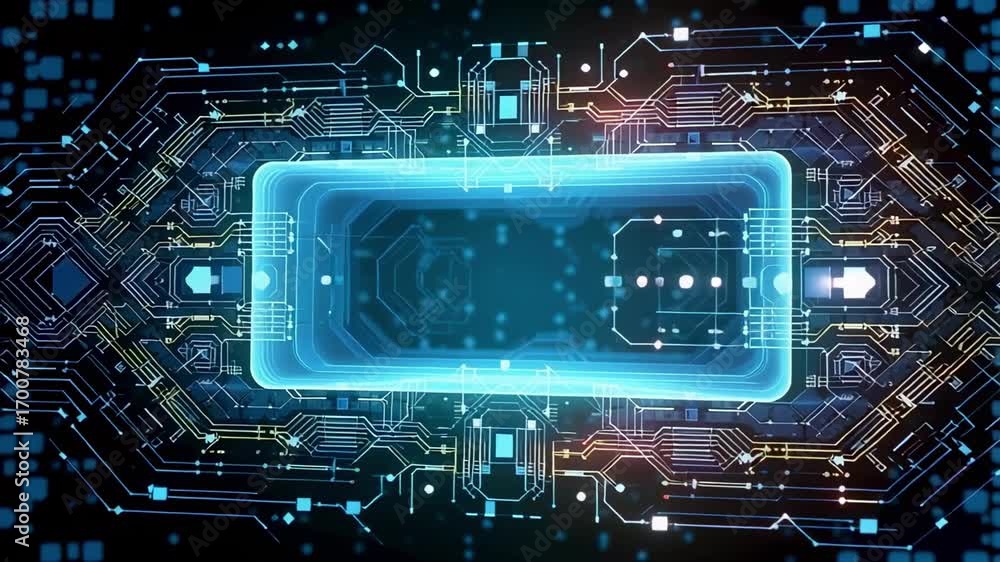 Poster technology circuit board background abstract animation digital tech future system 100