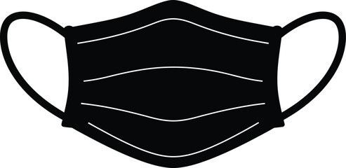 Simple black face mask vector illustration scalable healthcare protection icon eps