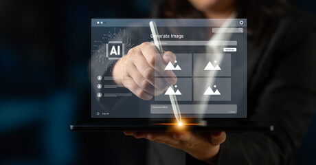 AI image generator interface enables image, AI, and generator process by converting user prompt into visual content using intelligent algorithms Latch