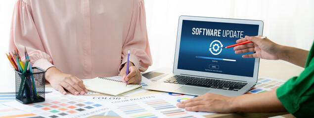 Software update on computer for brisk version of device software upgrade