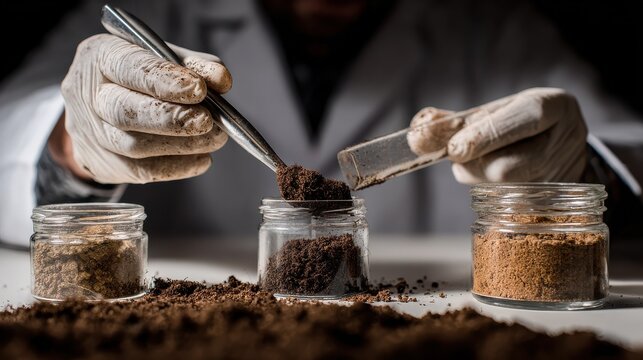 scientist working with soil in laboratory no logos no brands ar 169 - Powered by Adobe