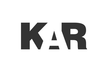 KAR logo design. Initial letter K A R bold font style for tech startups, consulting, corporate branding. Creative company name, headlines typography identity, trendy logotype.