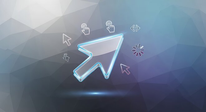 Ethereal Interface: A Subtle Dance of Cursors and Interactive Elements in Digital Space