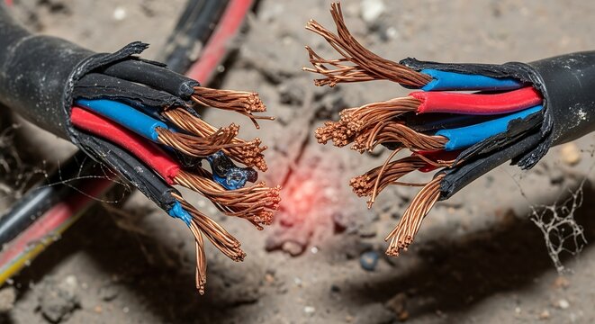 Exposed Electrical Wires Sparking Dangerously.