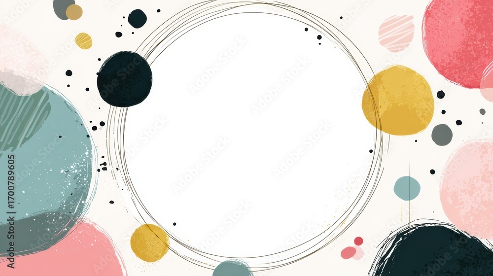 Poster colorful abstract circles on a light background suitable for design projects or invitations