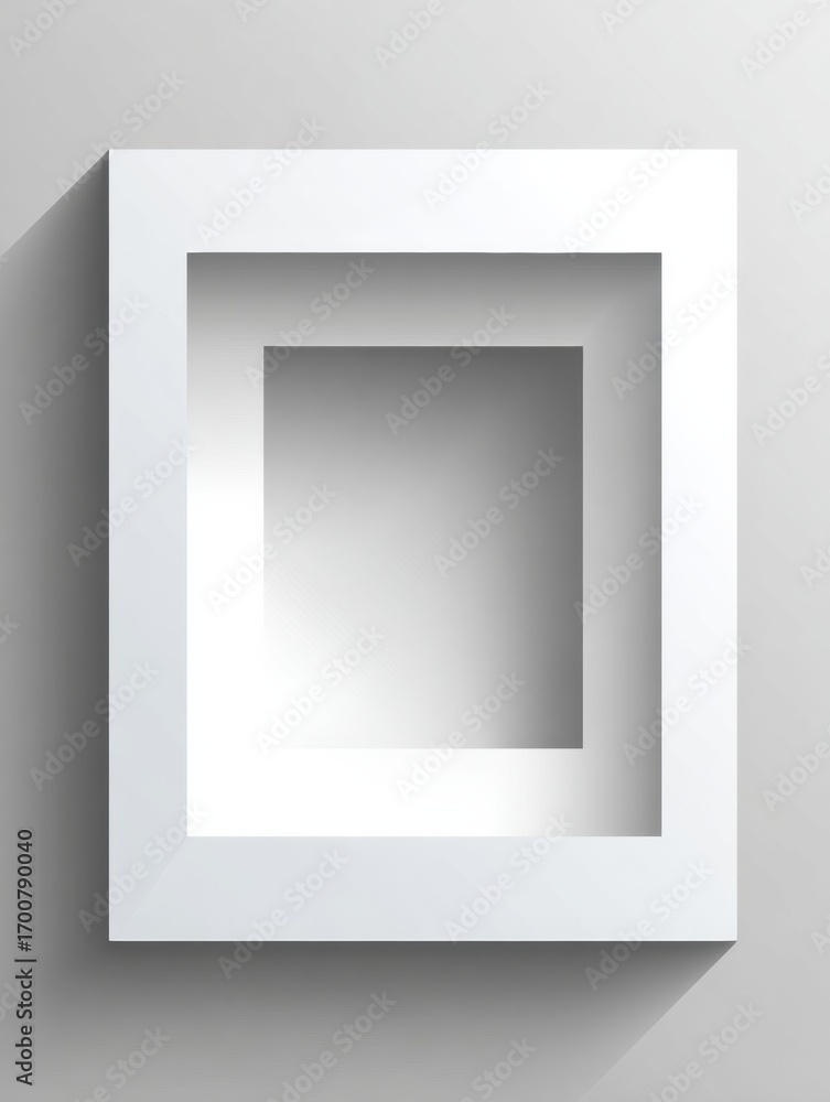 Poster minimalist white frame embedded within another frame displaying a modern and elegant design on a lig