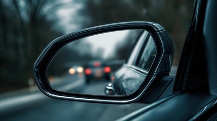 Premium photo of close-up of a Modern Car Side Mirror.