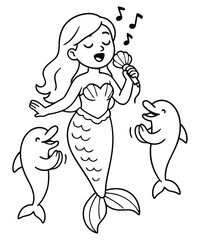 Mermaid coloring page for kids