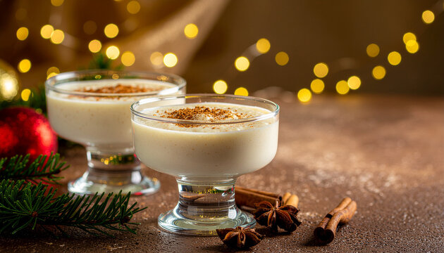 Egyptian Roz bel Laban in Glass Cup on Limestone Windowsill Overlooking Nile Delta