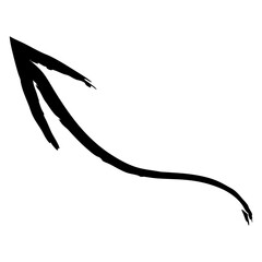 hand-drawn black marker arrow isolated PNG transparent, hand-drawn marker stroke arrows on transparent background.