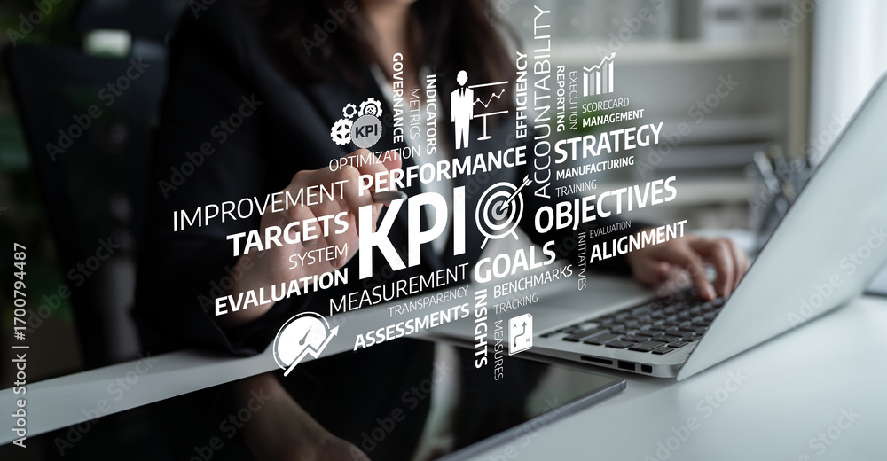 Aufkleber a visual representation of business performance evaluation focusing on key performance indicators, g