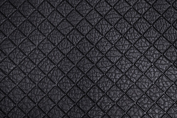 Black quilted leather texture background
