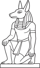 Fototapeta premium Anubis vector illustration Coloring page