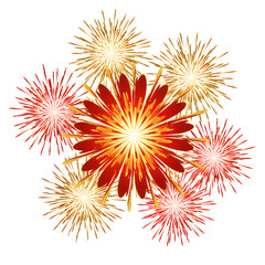 Colorful Fireworks Burst Illustration for Celebrations