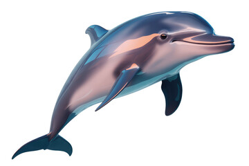 A vibrant, 3D-rendered dolphin leaps gracefully against a transparent background. background removed