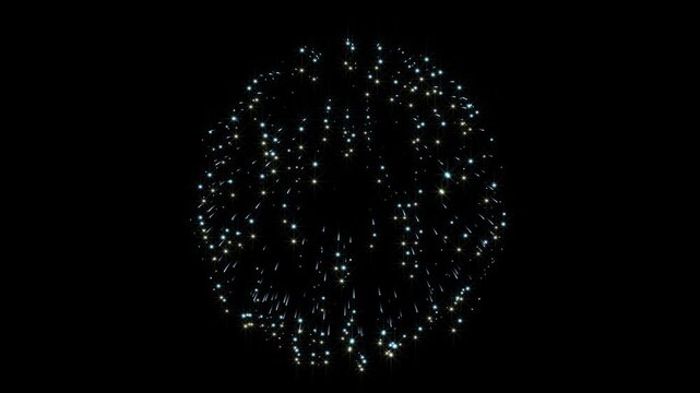 Amazing fireworks footage 4k resolution and loopable. glowing fireworks lights in the night sky. Transparant alpha background