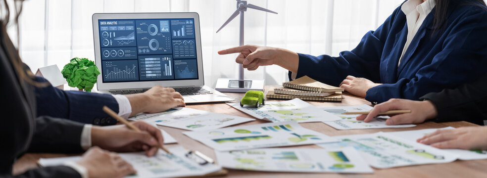 Business data dashboard provide business intelligence analytic for marketing strategy planning brisk with big data set to analyze customer demands and foreseeing business future