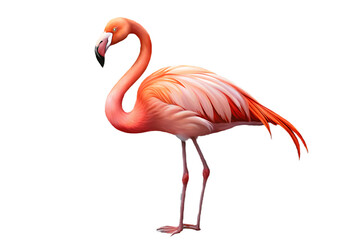 Fototapeta premium Pink flamingo standing gracefully isolated on a transparent background