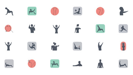 Modern minimalist telehealth and healthcare icon set for digital clinics health apps and remote patient care platforms