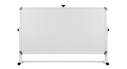 Clean Whiteboard on Stand with Wheels, Isolated Studio Shot