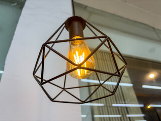 Decorative Modern Pendant Light with Geometric Metal Frame