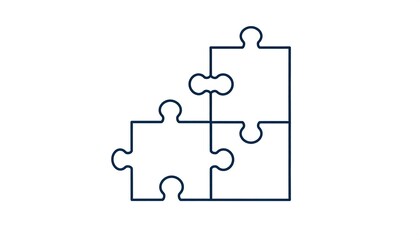 Two interconnected puzzle pieces create a unified whole, showcasing a simple yet powerful visual representation of combination.