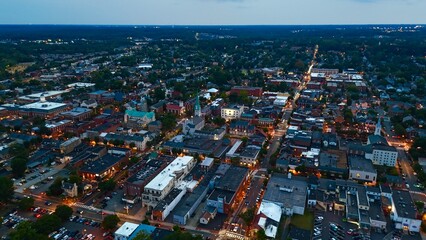 Downtown Fredericksburg in Virginia Aerial