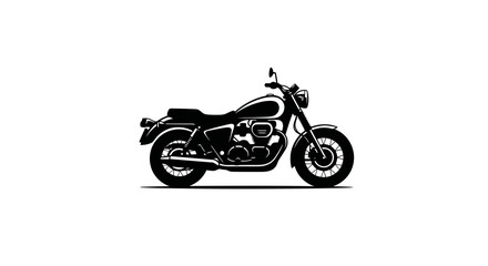 Obraz premium Classic motorcycle silhouette isolated on white background