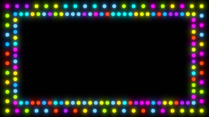 	
4K String of colorful light bulbs. Looping Christmas holiday themed frame pattern. flashing round lights bokeh, frame. New year, christmas holiday, festival, Anniversary, Celebration, Happy Birthday - Powered by Adobe