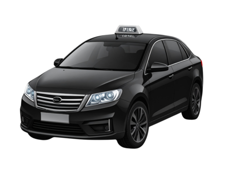  Contemporary Cab Vehicle, High-Tech Features, Clean Aesthetics, Isolated on Transparent Background.
