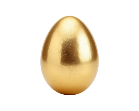 A striking golden egg radiates wealth and prosperity against a pure setting, symbolizing fortune - Powered by Adobe