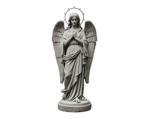 Captivating angelic statue radiating serenity, evoking feelings of comfort and spirituality
