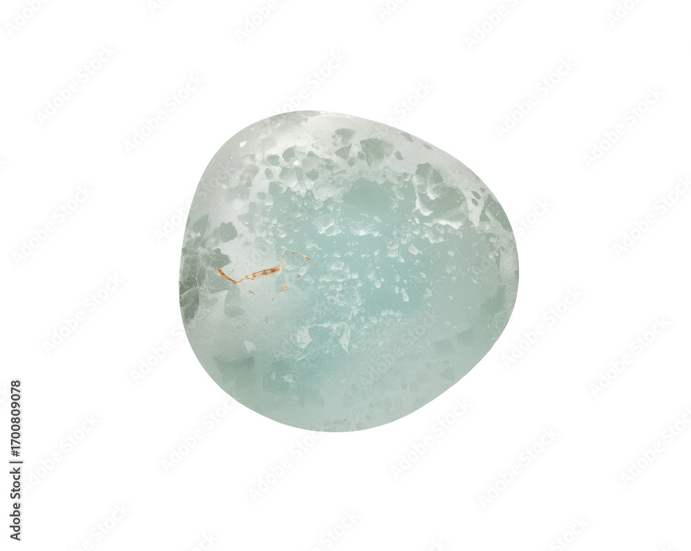 Poster captivating light teal mineral specimen glistens with a subtle internal texture pattern isolated