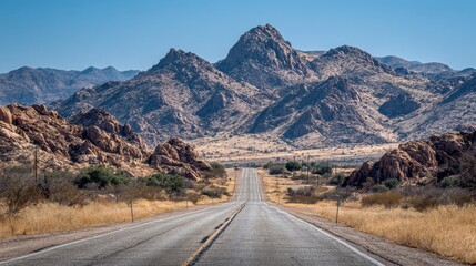 Fototapeta premium desert road trip scenic drive landscape photography open highway adventure travel destination vacation getaway