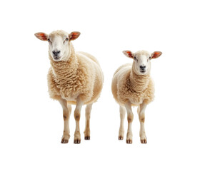 Fototapeta premium Charming pair of sheep isolated adding a touch of pastoral elegance to any design concept