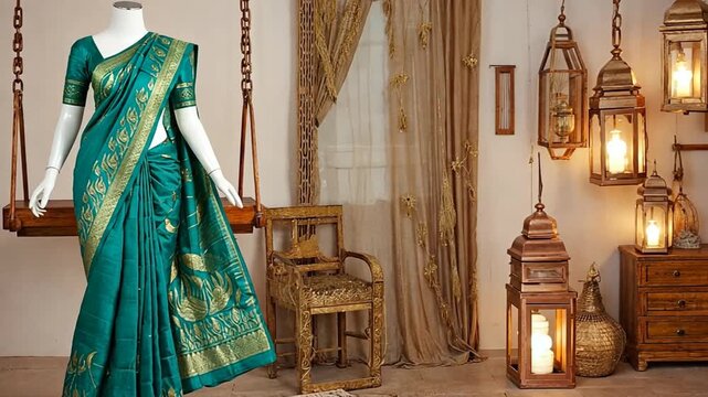 green paithani saree from maharashtra indian attire video