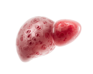 Close-up Detailed 3D Render of a Human Liver Displaying Intricate Anatomical Structure