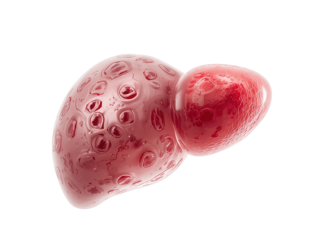 Close-up Detailed 3D Render of a Human Liver Displaying Intricate Anatomical Structure