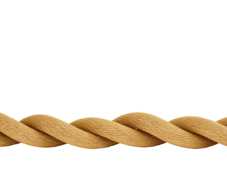 Detailed depiction of a robust tan rope elegantly intertwined against a contrasting flat surface