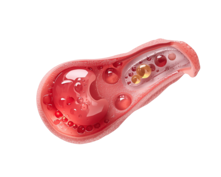 Detailed Medical Illustration of Atherosclerosis showcasing cholesterol build up inside an artery