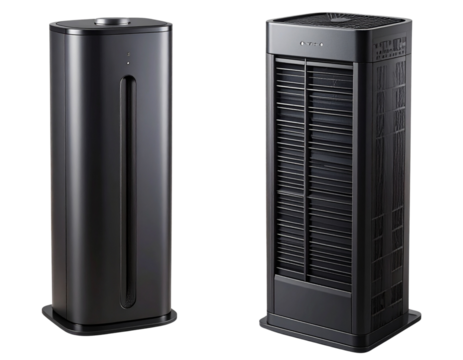 Minimalist Tower Fan, Sleek Vertical Design, Professional Grade, Isolated