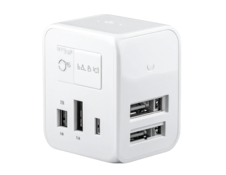  Minimalist USB Charger Icon, Flat Design, Travel Tech Symbol, Isolated.