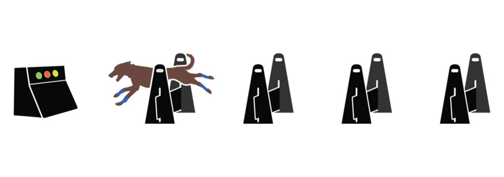 Dog flyball sports silhouette