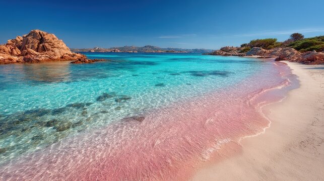 amazing pink sand beach in budelli island maddalena archipelago sardinia italy no logos no brands ar 169