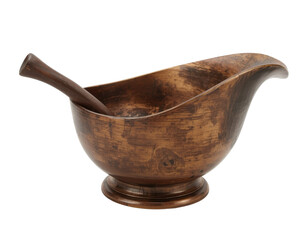 Exquisite Wooden Mortar and Pestle Set, A Testament to Traditional Craftsmanship and Rustic Charm