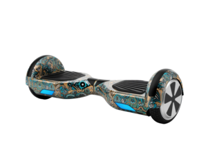 Eye-Catching Artistic Hoverboard with Illuminated Accents on a Sleek Equilibrium Platform