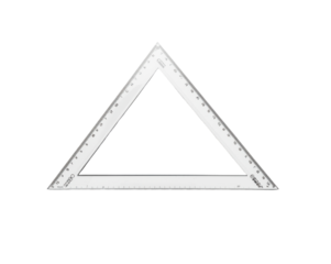 Geometric precision, Isolated transparent triangle ruler offering precise measurement and accuracy