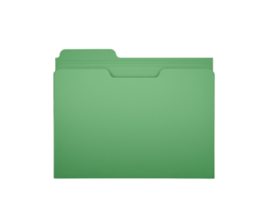 Green File Folder Mockup Displaying Organized Documents And Data Storage And Management System