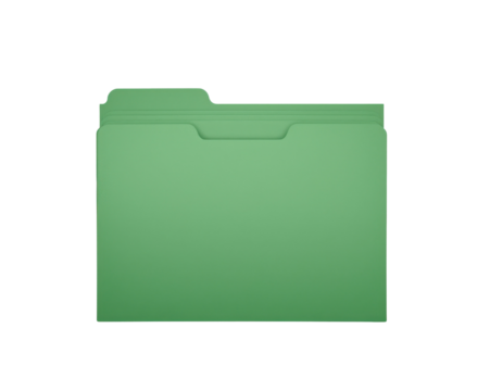 Green File Folder Mockup Displaying Organized Documents And Data Storage And Management System