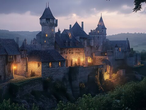 Castle with a large tower and a small one